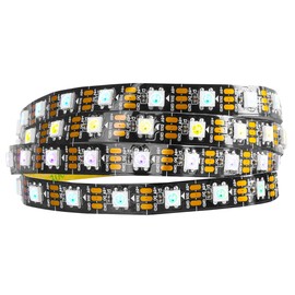 BTF-LIGHTING WS2812B LED Strip, 1 M Length, 60 LEDs/Pixels/m, Black PCB RGB Addressable Strip with 5050 SMD LEDs, Not Waterproof IP30