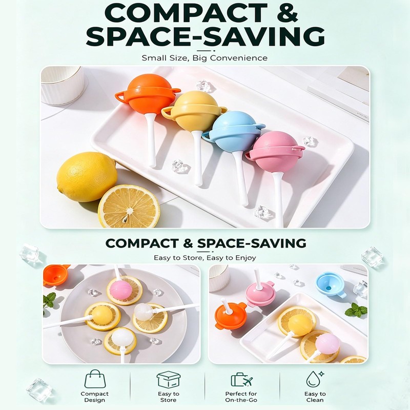 8Pcs Silicone Lollipop Popsicle Molds, BPA Free Reusable Ice Cream