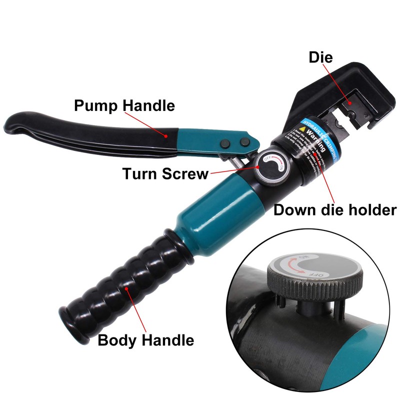 BLIKA 10 Ton Hydraulic Crimping Tool and Cable Cutter, Hydraulic