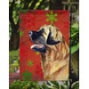 Caroline's Treasures LH9348GF Leonberger Red and Green Snowflakes Holiday Christmas