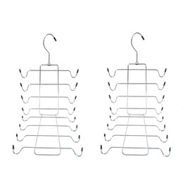 2PCSSpace-Saving Durable Vest Hanger and Bra Organizer-Foldable Metal Hanger, 16-in-1 Space-Saving Closet Organizer, Used for Vests, Camisoles, Bras, Swimsuits, Belts, Ties