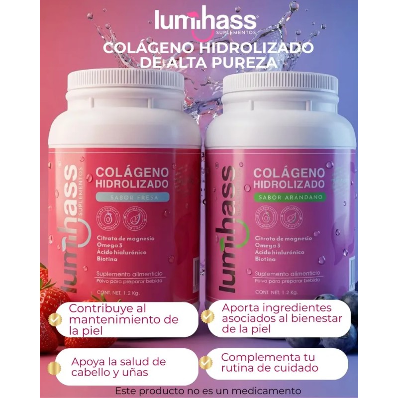 Colágeno Lumihass 3 Pzas Arándano Y Fresa | Omega 3