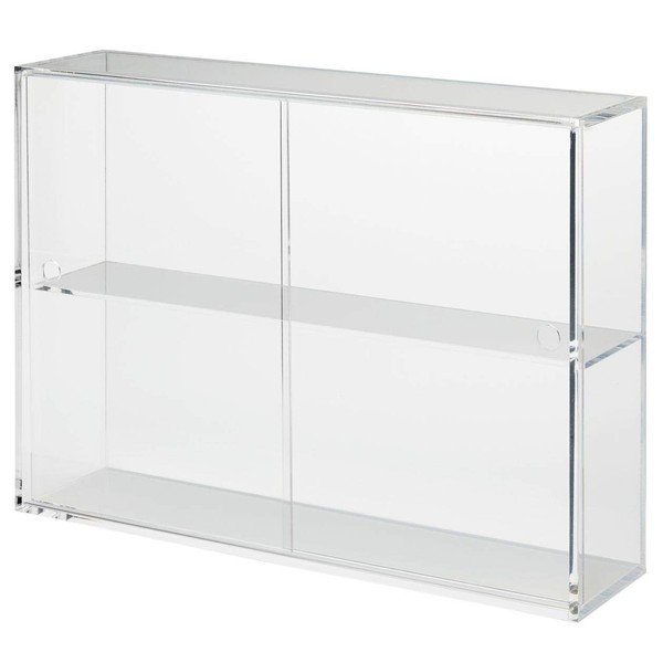 MUJI 02856113 Acrylic Collection Stand with Pull Door, Large, Approx. Width 13.2 x Depth 3.3 x Height 9.6 inches (33.6 x 8.4 x 24.4 cm), Bedroom, Living Room, Transparent