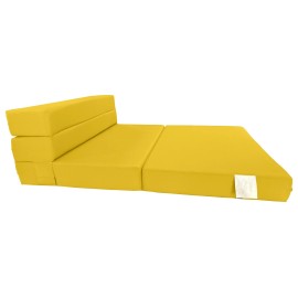 Danfuton Twin Folding Foam Mattresses, Portable Chair Bed Lounger, 6 x 39 x 80, Yellow