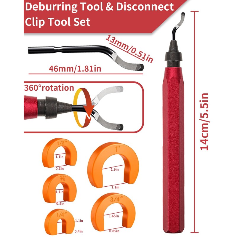 Vorhixa 12 Pcs 1/4-1 Inch Depth Gauge and Pipe Deburring