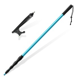 KOMCLUB Telescopic Boat Hook for Docking 4.54ft-15.83ft Extension Pole Hook Push Stick for Boat Non-Slip Rubber Handle Durable Rust-Resistant Rust-Proof Multi-Function Replaceable Head Push Pole