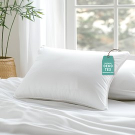 Hypoallergenic Bamboo Viscose Shell, Soft King Size Bed Pillow with Down Alternative Filling, Oeko-Tex Certified, Luxury Hotel Quality for Back, Stomach and Side Sleepers