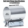 Vitonsbay 3.5 Inch Exhaust Clamp,3 1/2 In Butt Joint Exhaust