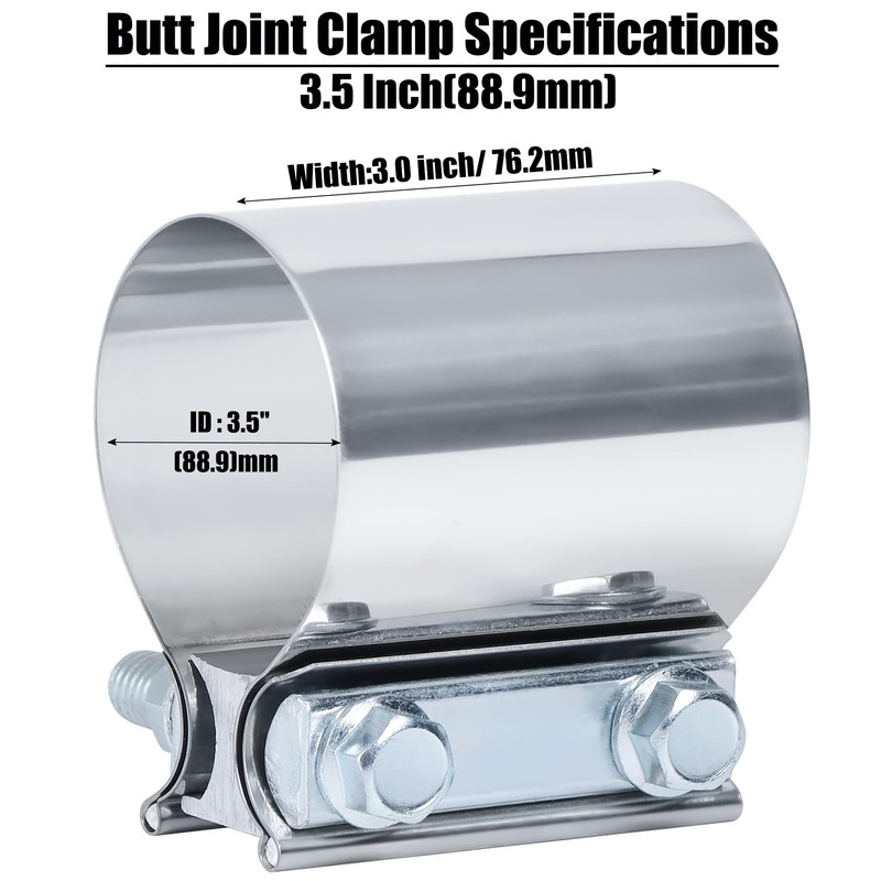 Vitonsbay 3.5 Inch Exhaust Clamp,3 1/2 In Butt Joint Exhaust