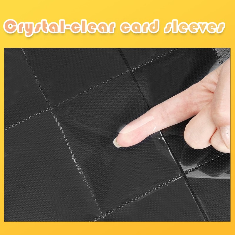 Premium 1000+ Pockets Trading Card Binder, 16-Pocket Ringless Side-Loading Album