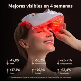 Máscara facial LED para arrugas, terapia de luz roja para cara, máscara de terapia de luz roja NIR inalámbrica con 7 modos de luz, 426 LED recargables