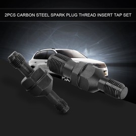 2Pcs Spark Plug Thread Insert Tap Set, spark plug rethread, Carbon Steel Spark Plug Thread Repair Kit M10*1.0 / M12*1.25 M14*1.5 / M18*1.5 Cylinder Head Rethreading Kit