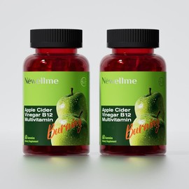 Apple cider Vinegar Gummy Energy and Gut Health - Gut Health - supports digestion, detoxification and cleansing - B12 is an edible supplement:_1 bottle of 60+60granules
