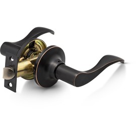 Berlin Modisch Passage Lever Door Handle [Non-Locking Lever Set] for Hallway Doors or Closets with a Oil Rubbed Bronze Finish, Reversible for Right & Left Side, Classic Series