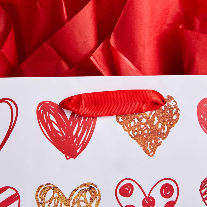 SUNCOLOR 2 Pack 13" Large Valentines Day Gift Bags with