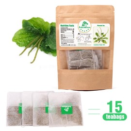 EidolonGreen [China Medicinal Herb] Plantain Leaf Tea/Wild Plantago ovata, (cheqiancao/车前草/질경이) Natural Health Tea, Non-GMO, Caffeine-Free,15 Bleach-Free Tea Bags