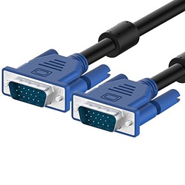 CableVantage HD15 15Pin VGA Male to Male VGA Cable for TV Computer Monitor Blue for TV Computer Monitor Extension Cable Gold Plated DB15 VGA Male to Male Monitor Cable Blue (5FT)
