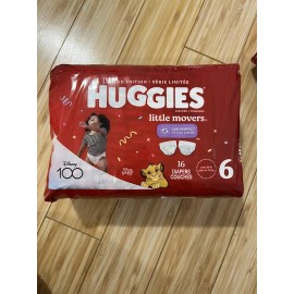 Huggies Little Movers Baby Diaper Size 6 Over 35lbs, Bag of 16 Diapers