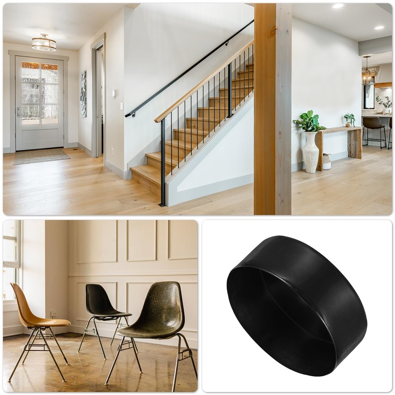 sourcing map 150mm(6") Rubber End Caps, Round Vinyl Plug Insert