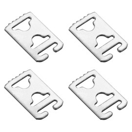 sourcing map No Tie Shoelace Buckles, White Stainless Iron Lace Lock Clip for Sneakers Sports Shoes, 4Pcs