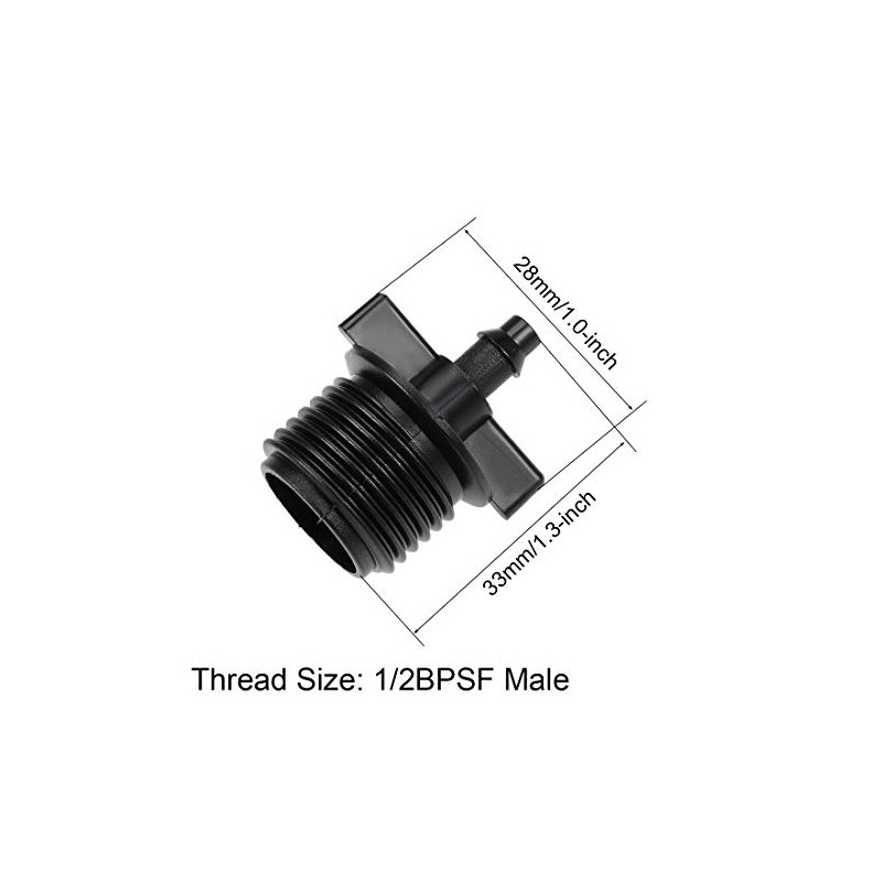 sourcing map Barb Drip Pipe Connector 1/2 BSPF Male Thread