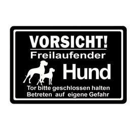 IKOPFLN 1 Metal Sign Caution Dog Sign 30 x 20 cm, Warning of the Dog Sign, Metal, Aluminium