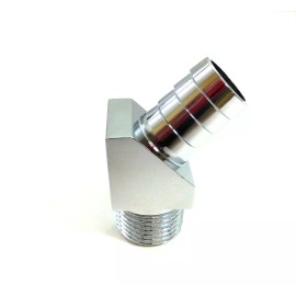 SPP Chrome Billet  Aluminum 45° Degree Heater Hose Fitting 5/8"  1/2" NPT SB Chevy