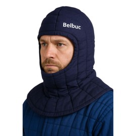 Thick padded coif hood, Large padded coif, Medieval coif hood, Cotton padded coif, Padded collar hood, Large padded hood, Wearable coif hood, SCA coif hood (Blue)