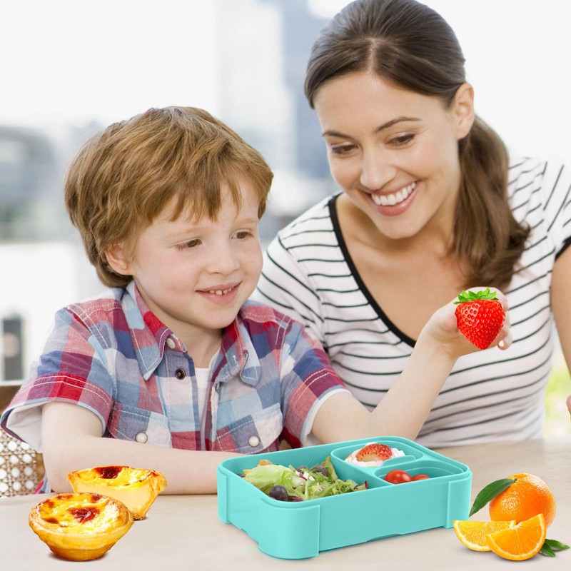 LEIKEEGO Lunch Box Kids,Leak-Proof Bento Lunch Box with Compartments for