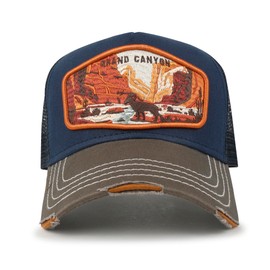 ililily Premium Grand Canyon Embroidery Baseball Cap Structured Trucker Hat, Navy - Grand Canyon
