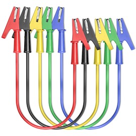 Goupchn Alligator Clips Electrical Test Leads Dual Ended Crocodile Wire Cable with Full-wrap Insulating Clips Flexible Copper Cable Wire 5PCS for Electrical Testing 1.64ft/0.5m