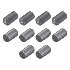 uxcell 10pcs Rubber End Caps 11.5mm ID Vinyl Round End Cap Cover Screw Thread Protector Dark Grey