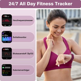 Fitpolo Women's Smartwatch with Phone Function, Smartwatch with Alexa, 1.8 Inch Fitness Tracker with Heart Rate SpO2 Stress Sleep Monitor, Fitness Watch IP68 Waterproof Sports Watch Women for Android