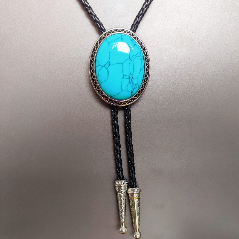 Himongoo - Corbata de granito de ágata de jade turquesa