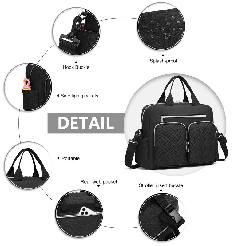 Kono Baby Changing Bag Weekender Travel Nappy Tote for Mom