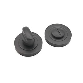 Oval or Euro Profile Escutcheon Key Hole Covers/Round Bathroom Thumb Turn Release Set (Gun Metal Grey, Turn & Release)