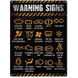 JOOCAR Garage Signs - Mechanic Shop Sign Funny Decor For Dad, Car Metal Wall Art Metal Sign Rust Free, Pre-Drilled Holes, Weather Resistant - Color: Tin sign, Size: 12x16 IN