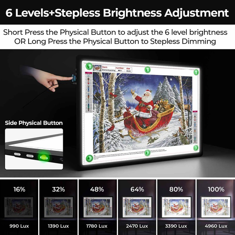 A2 Light Pad (25.2" x 18.4"), Large Magnetic Bright Light