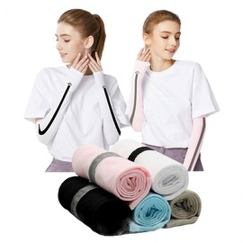 UV Protection Cooling Arm Sleeves for Driving with Hand Cover HB11 Pink 4ea