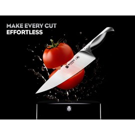 WIZEKA Kitchen Knife Set with Block: Razor Sharp 15 Pcs Professional Chef Knife Set with Knife Sharpener, Food Grade German Stainless Steel Knife Block Set, Jaguar Series