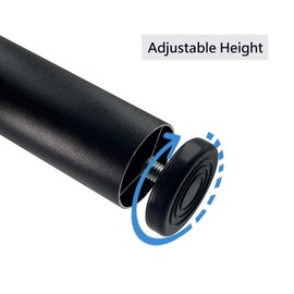 Yuqim 4 Pack Adjustable Furniture Legs Replacement M8 Thread Metal Furniture Legs 6 Inch Couch Legs Replacement Legs for Bed, Sofa, Cabinet(Black, 7.7-8.03 Inch)