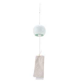 Japanese Style Wind Bell Ceramic Wind Chime Hanging Pendant Praying Door Window Ornament for Outdoor Indoor Home Decor