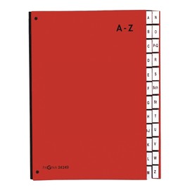 Pagna 24249-01 Desk Organiser Lettered A - Z Coloured Cover 24-Piece Red