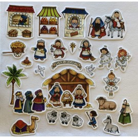 Nativity Set Felt Flannel Board Stories Birth of Baby Jesus Christmas Story for Kids