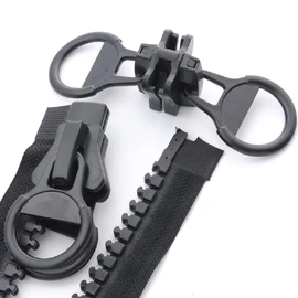 Extra Large Zipper Jumbo Zipper Double-Sided Open Black Resin Zipper DIY Repair (No. 20 59.1 inches (150 cm) BK)