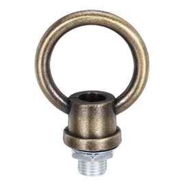 PATIKIL 18Lb Load Lamp Female Loop Holder, Lifting Eye M10 Fine Thread Nut Hook Ring Shape Structural Support to Chandelier Lighting Fixture (Copper, 1.5 x 1.8 Inch)