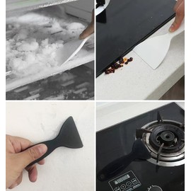 12pcs Thickened Scraper Tool Multiple Purposes Plastic Scraper Putty Knife removal shovel Tool Set ((Black & White))