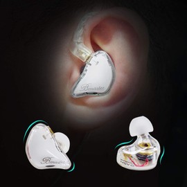 BASN Bmaster Three Dynamic Drivers In-Ear Monitors Headphones with Two Removable Cables Earphones Suitable for Sound Engineers Musicians (White)