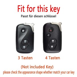 HIBEYO Smart Car Key Case Fits Lexus Protective Key Case Cover for Lexus CT200H GX400 GX460 GS300 K01 LS460 NX200 IS250 Key Case with Leather Key Fob 3 Buttons Blue