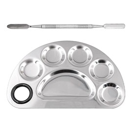 CENPEK 2 Pieces Makeup Mixing Palette Stainless Steel Morphe Palette with Makeup Spatula for Foundation Makeup Tools Eyeshadow Nail Art